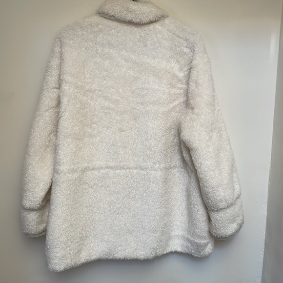 Anthropologie Maeve Cinch Waist Fur Faux Leather Jacket Size medium white - Picture 7 of 7